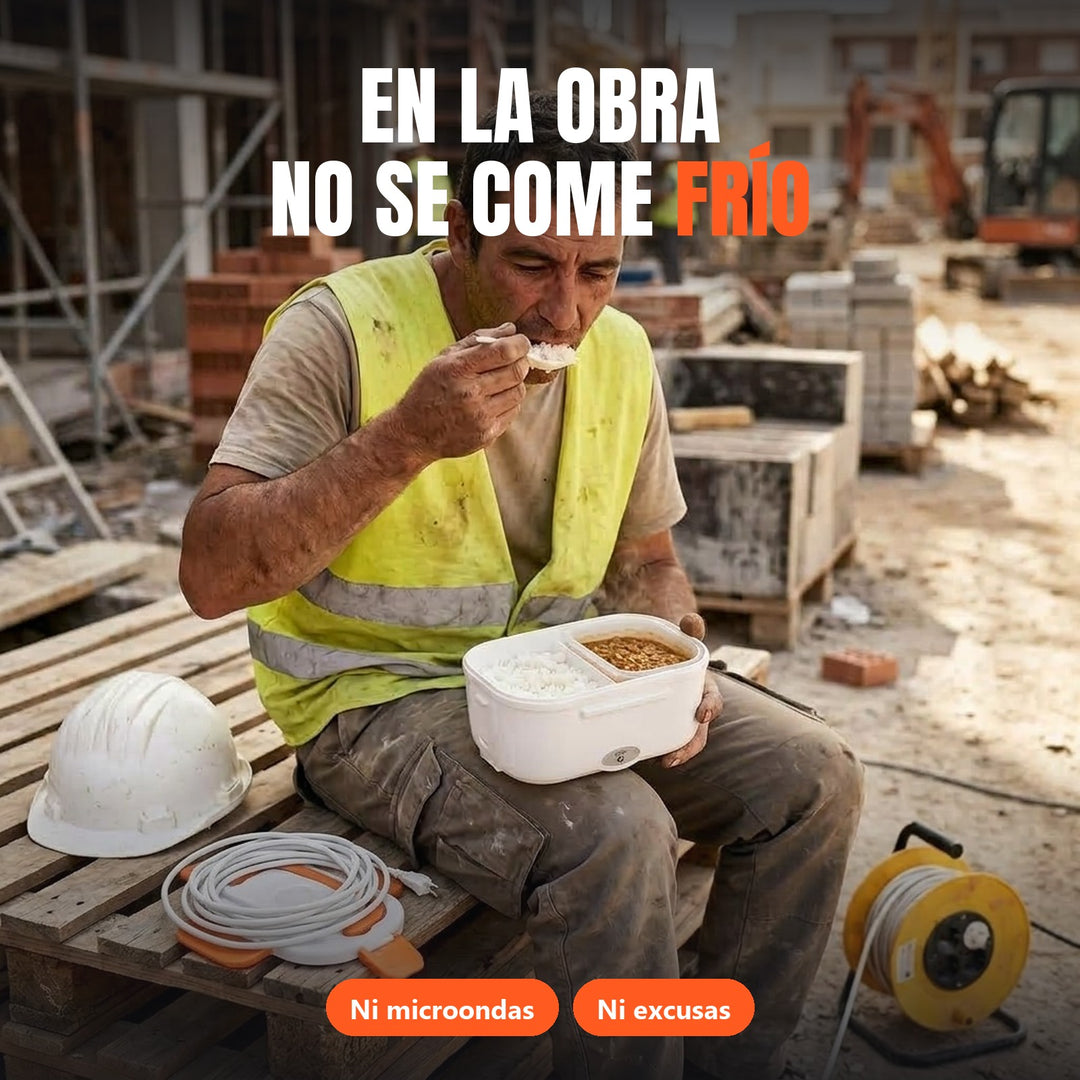 En la obra, comida caliente